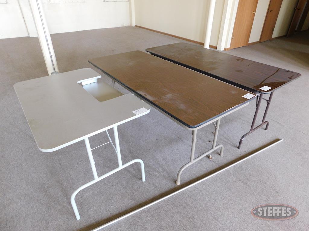 (2) 30"x6' Folding Tables and Desk